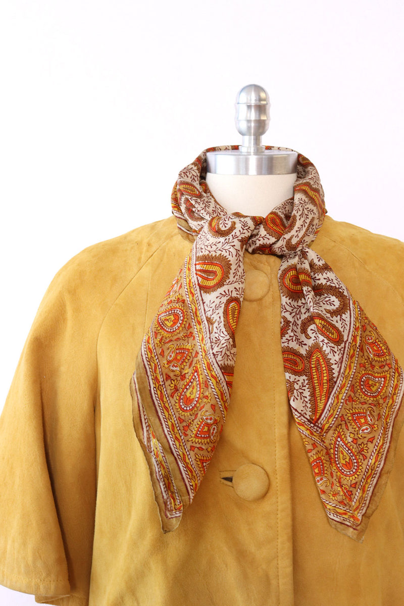 Ochre Silk Paisley Scarf
