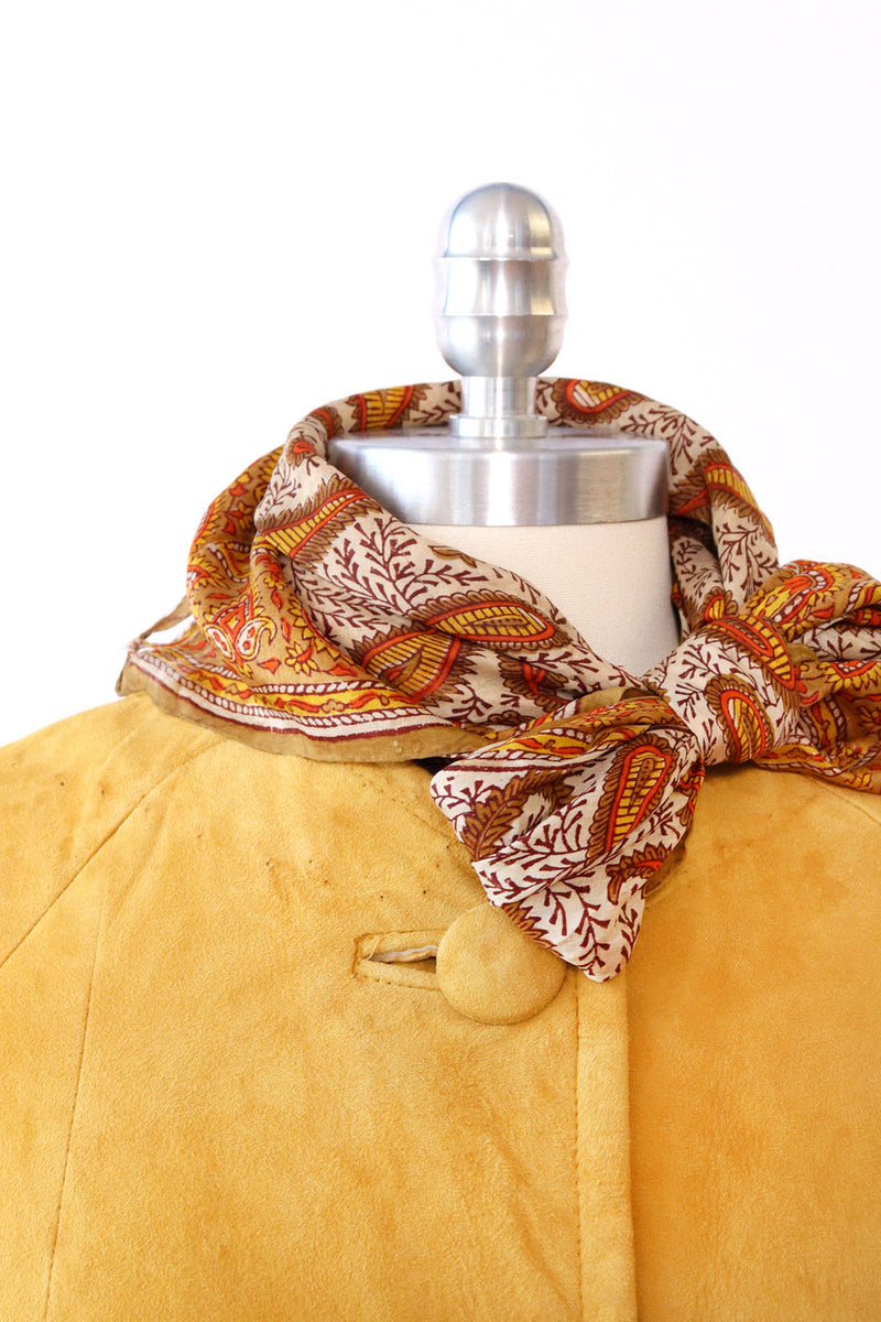 Ochre Silk Paisley Scarf