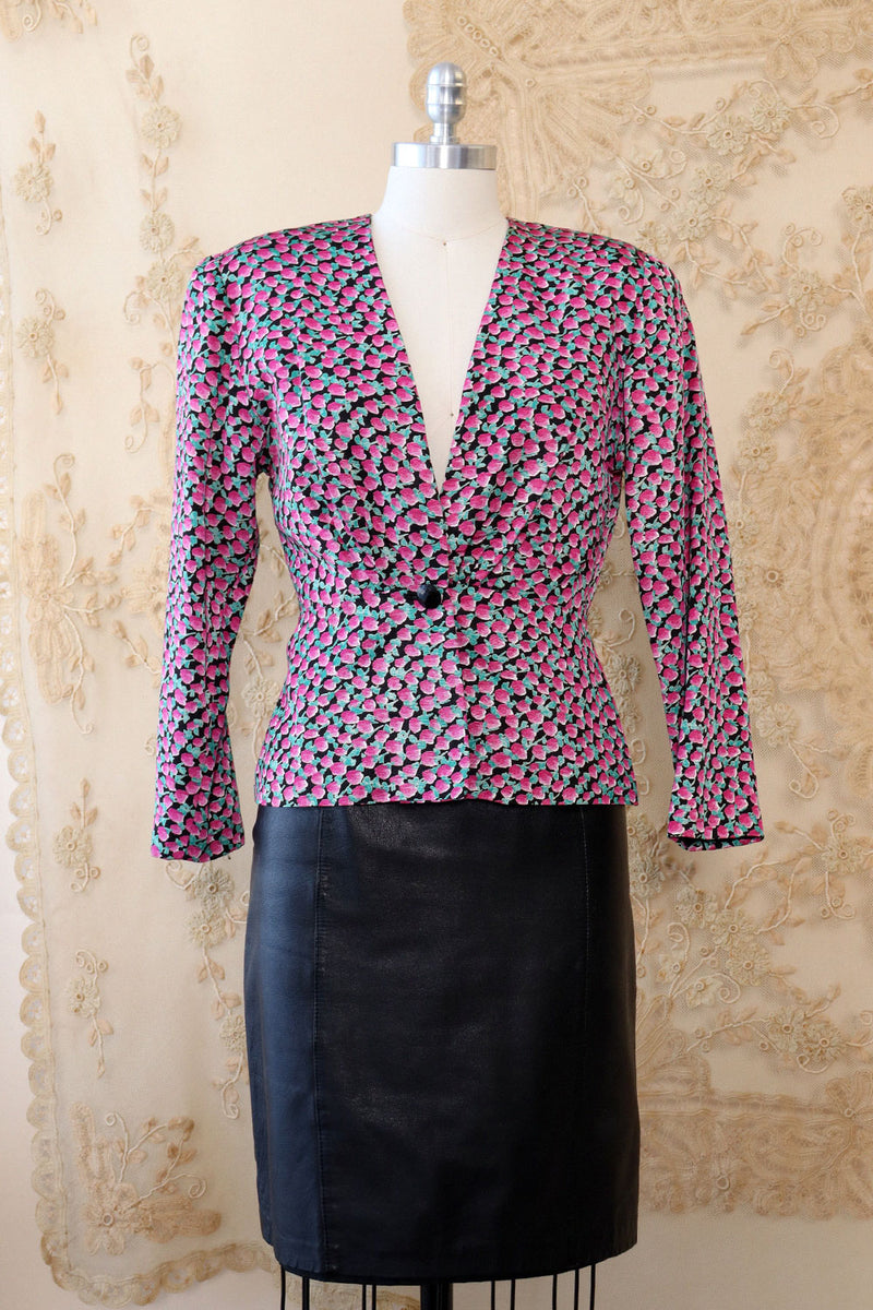 Pointillist Posy Printed Blazer S/M