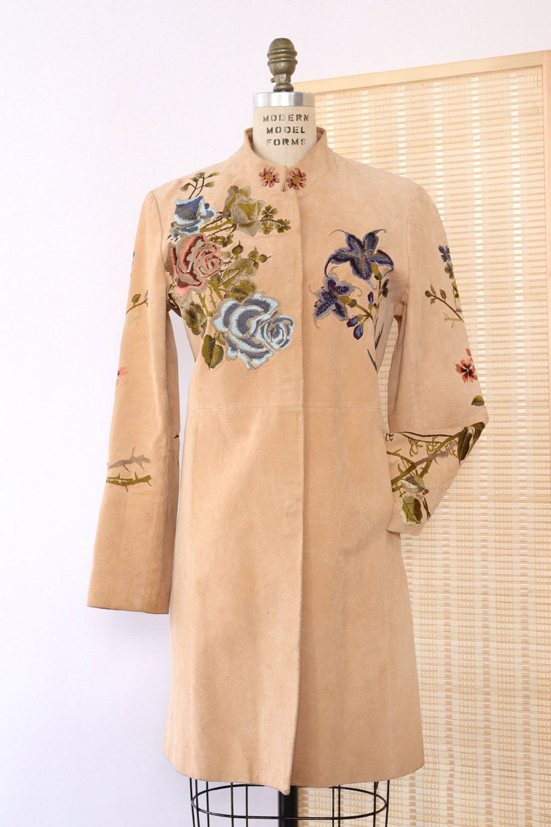 Blush Suede Embroidered Jacket M/L