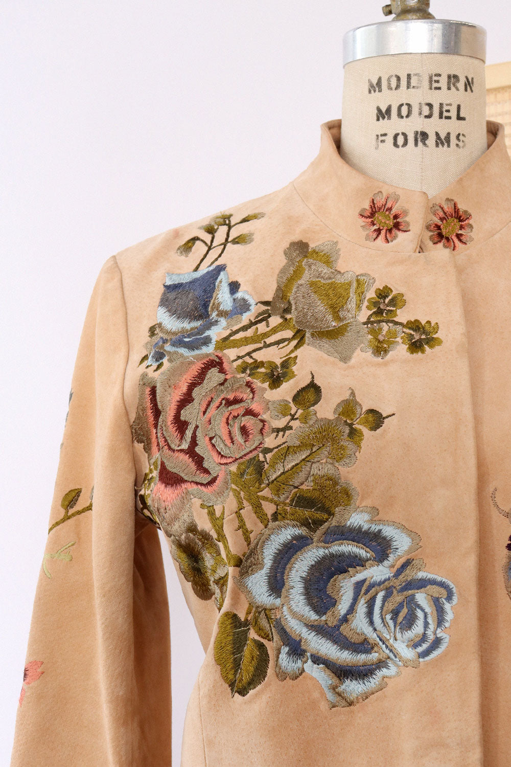 Blush Suede Embroidered Jacket M/L