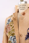 Blush Suede Embroidered Jacket M/L