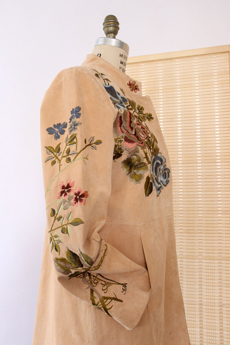 Blush Suede Embroidered Jacket M/L