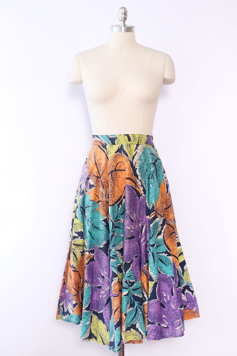 Leafy Full Circle Skirt S