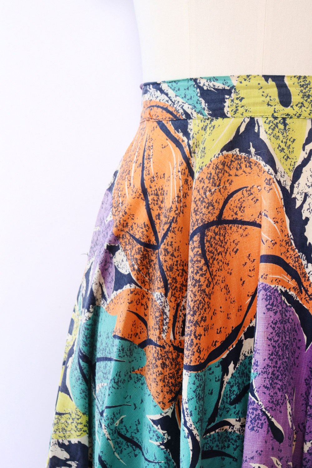 Leafy Full Circle Skirt S