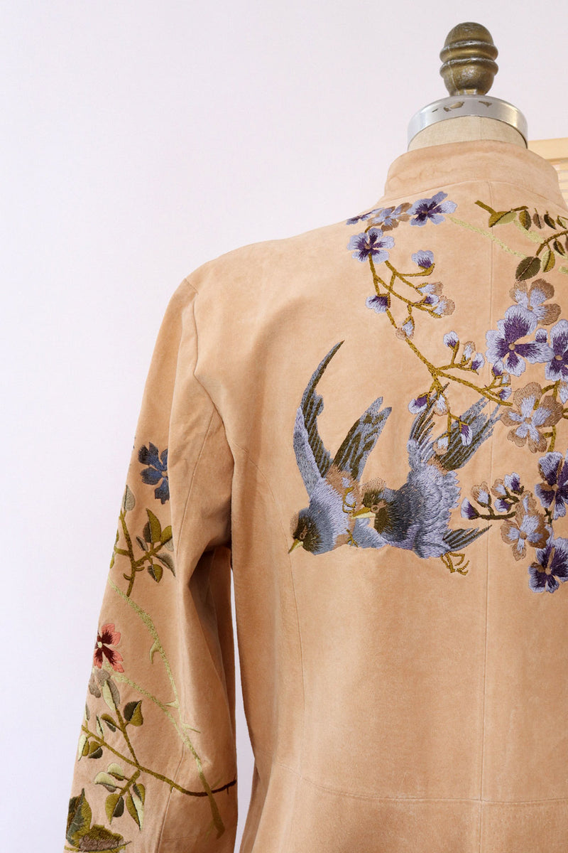 Blush Suede Embroidered Jacket M/L