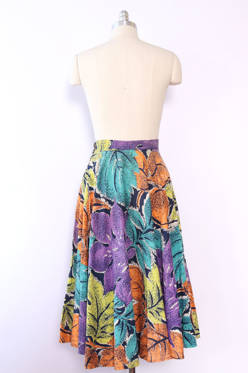 Leafy Full Circle Skirt S
