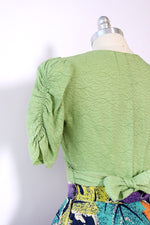 1940s Celery Crop Top M