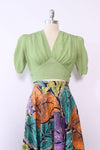 1940s Celery Crop Top M