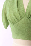 1940s Celery Crop Top M