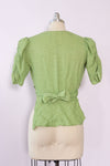 1940s Celery Crop Top M