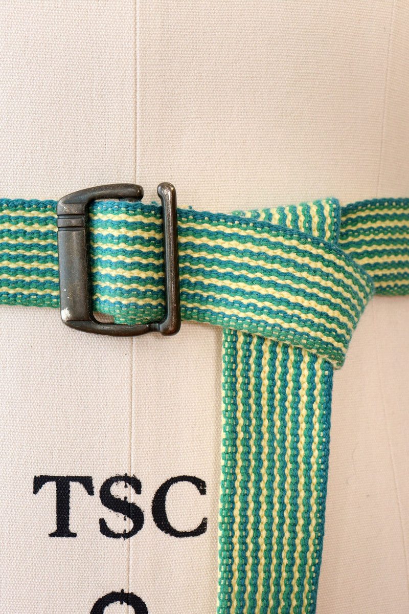 Italian Grass Green Webbed Belt