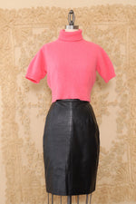 Ebony Leather Pencil Skirt XS
