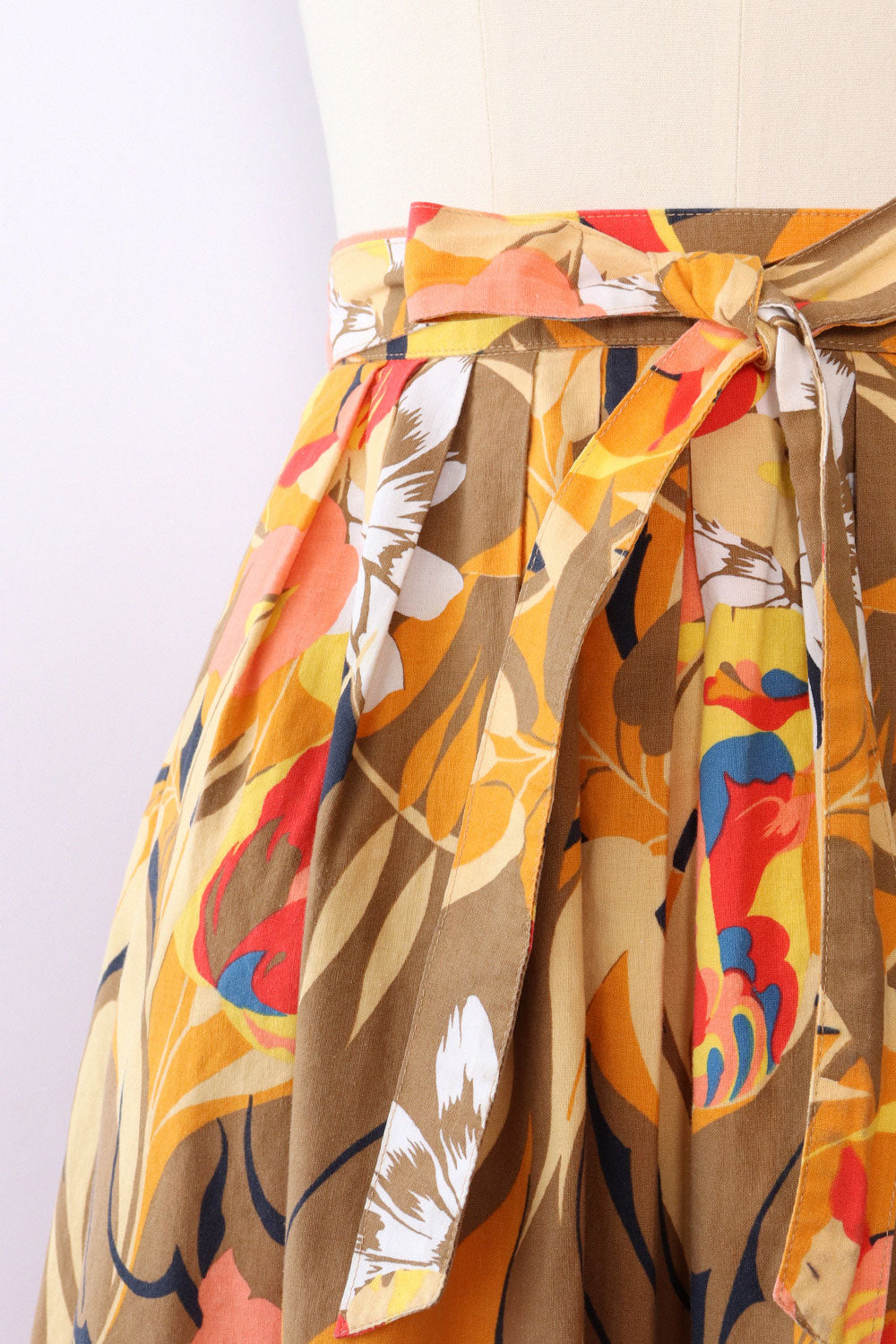Autumnal Cotton Pocket Skirt M/L