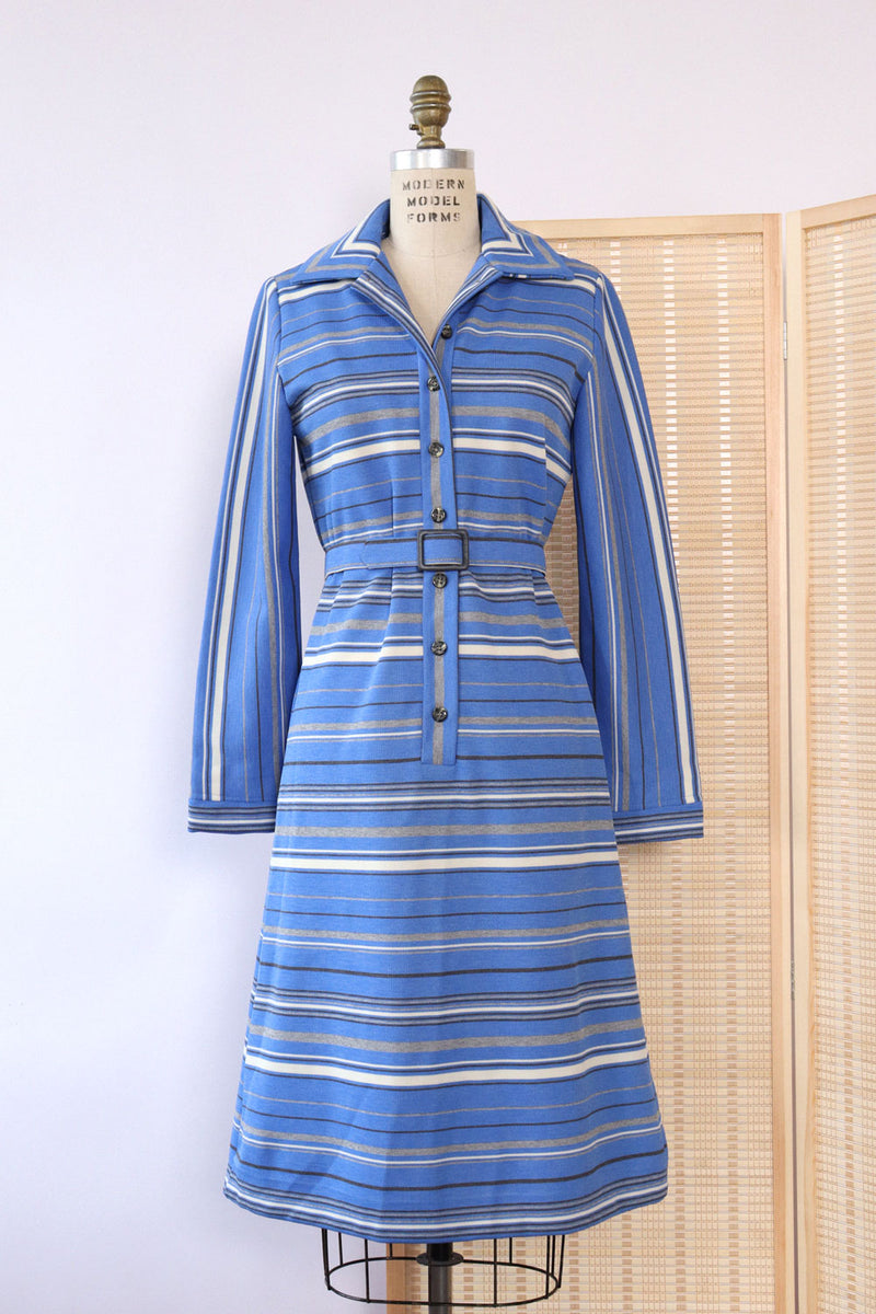 Heathered Striped Shirt Dress M/L