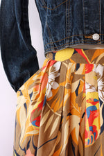 Autumnal Cotton Pocket Skirt M/L