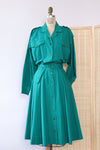 Teal Toussaint Flared Shirtdress M/L