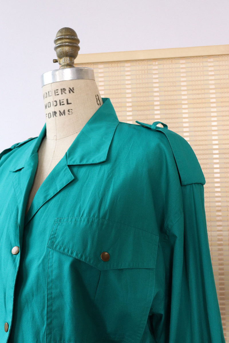 Teal Toussaint Flared Shirtdress M/L