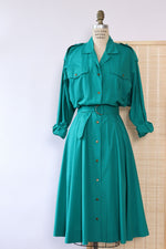 Teal Toussaint Flared Shirtdress M/L