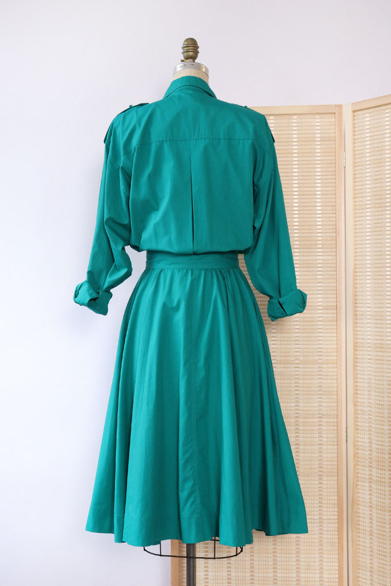 Teal Toussaint Flared Shirtdress M/L