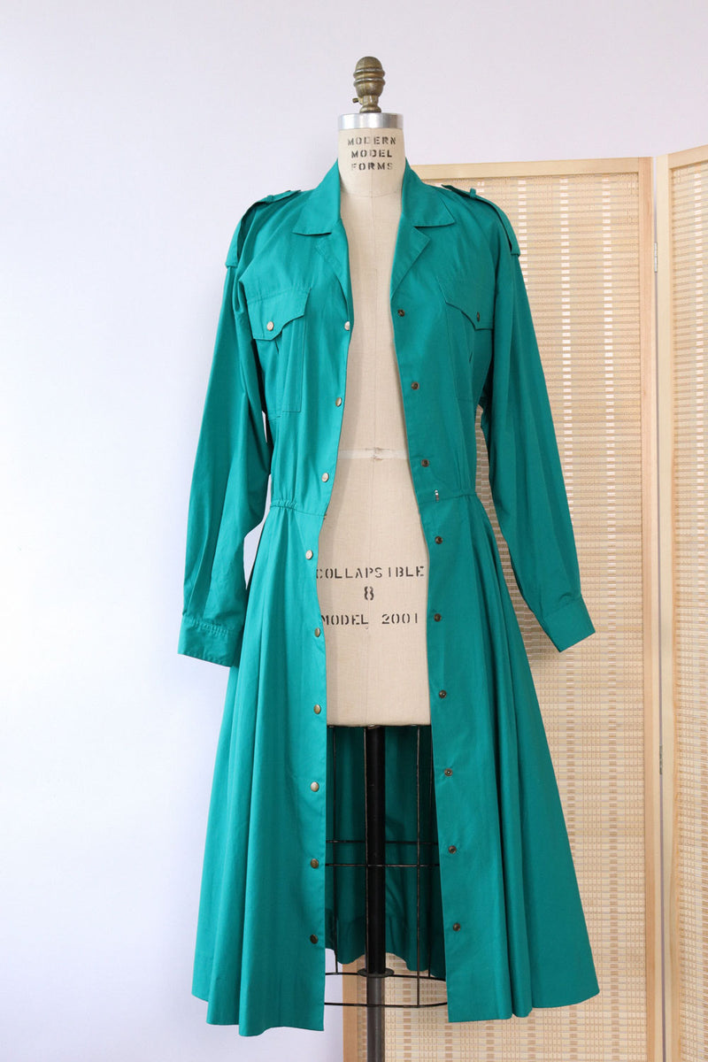 Teal Toussaint Flared Shirtdress M/L