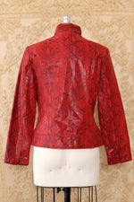 Scarlet Snakeskin Suede Jacket S/M