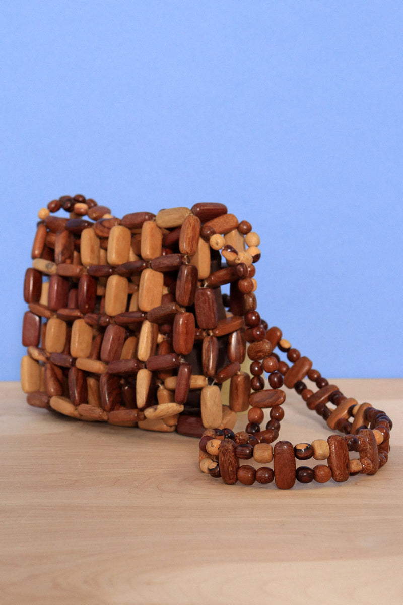 Chunky Wooden Bead Bag