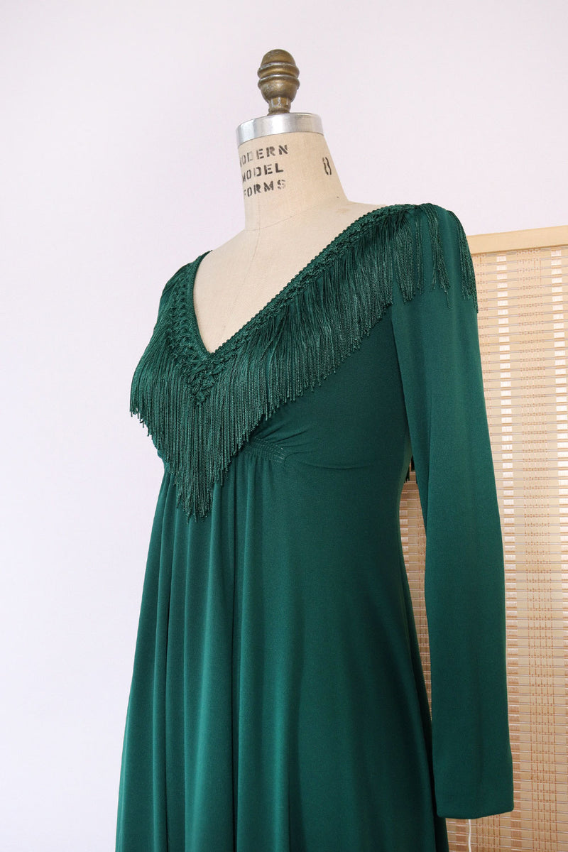 Emerald Fringe Gown XS/S OMNIA Emerald Fringe Gown XS/S OMNIA