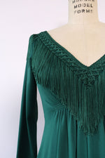 Emerald Fringe Gown XS/S