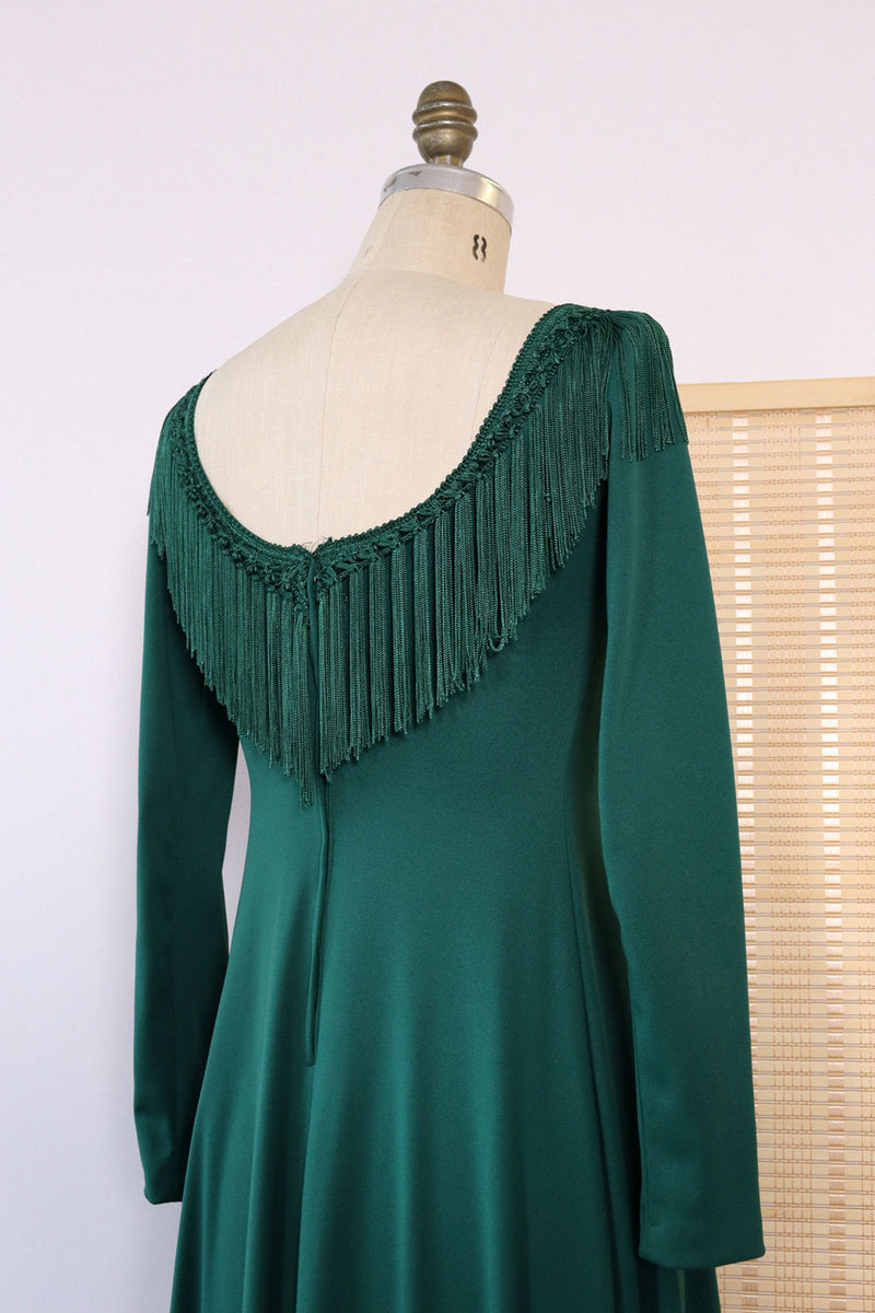 Emerald Fringe Gown XS/S