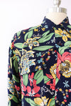 1940s Cold Rayon Botanical Buttondown M