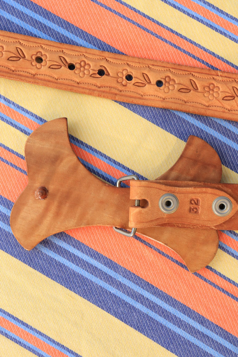 Maple Tooled Leather Bow Belt