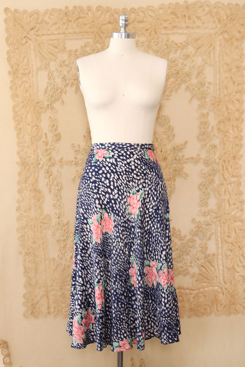 Speckled Silk Roses Skirt S
