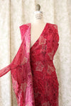 Magenta Paisley Silk Wrap Dress M-M/L