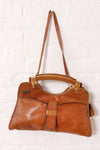 Pecan Leather Satchel Purse