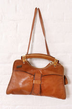 Pecan Leather Satchel Purse