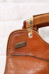 Pecan Leather Satchel Purse