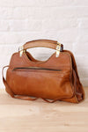 Pecan Leather Satchel Purse