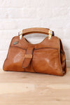 Pecan Leather Satchel Purse