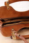 Pecan Leather Satchel Purse
