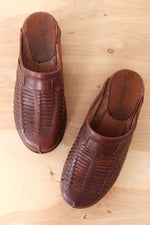 Woven Redwood Leather Clogs 8