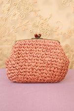 Woven Rose Kisslock Clutch