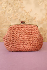 Woven Rose Kisslock Clutch