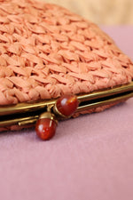 Woven Rose Kisslock Clutch