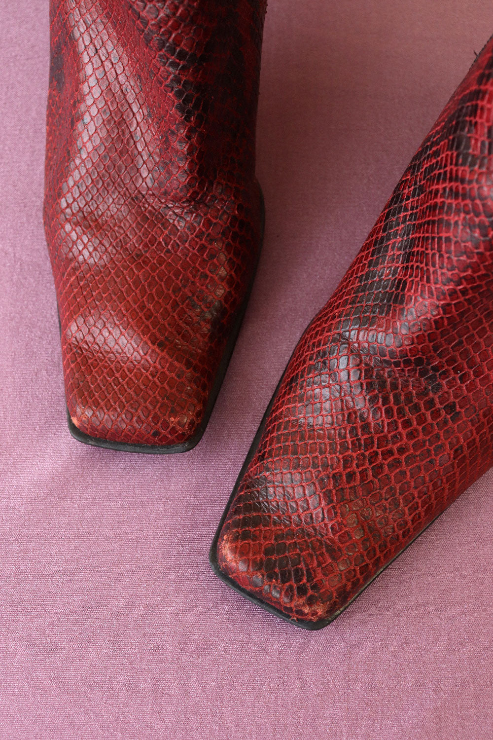 Blood Red Snake Booties 7/7.5