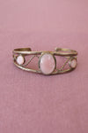 Mexican Silver Cuff with Pink Stone