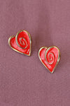 Swirly Heart Post Earrings