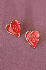 Swirly Heart Post Earrings