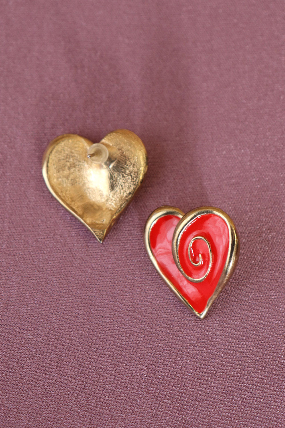 Swirly Heart Post Earrings