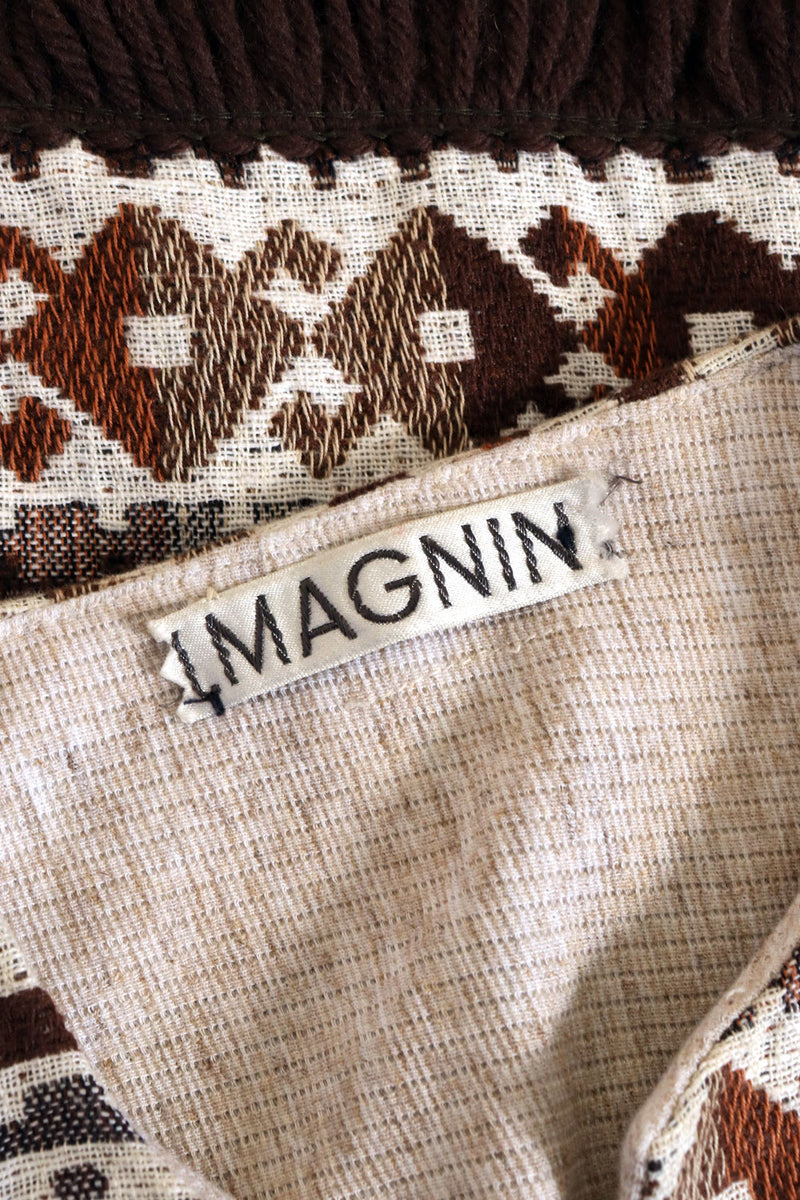 I Magnin Woven Fringe Bolero XS/S